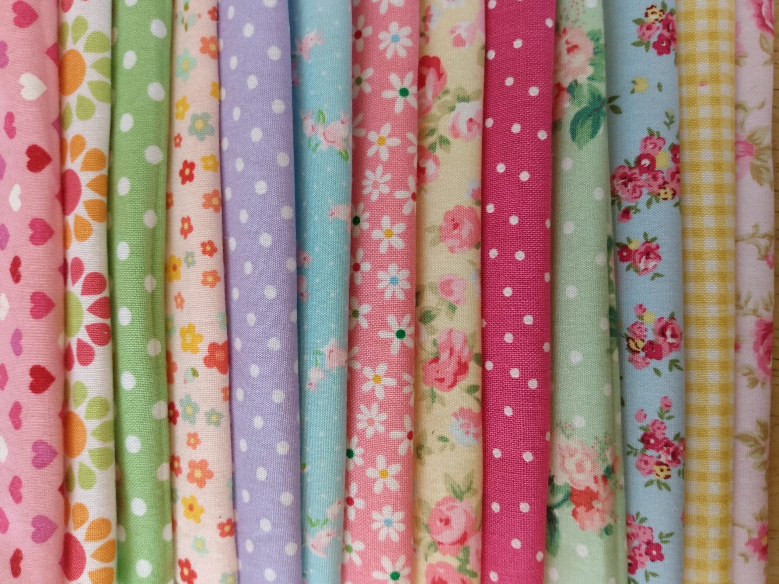 pretty pastel and colourful patterned fabrics