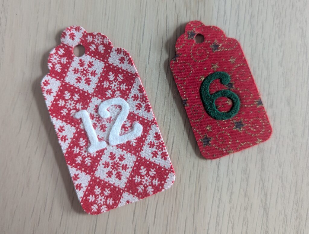 5 Uses for Felt Iron-On Advent Calendar Numbers fabric and felt reusable advent calendar gift tags