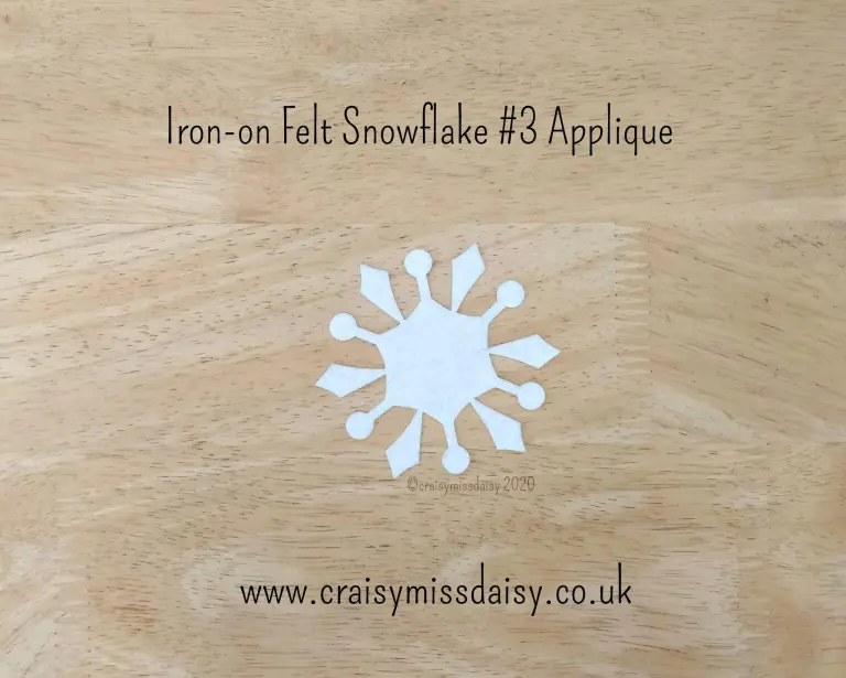 snowflake 3 craisymissdaisy iron on felt snowflake #3