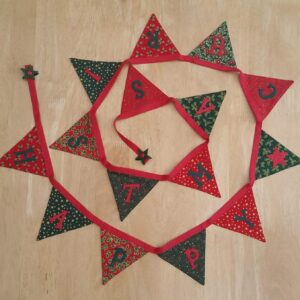 Traditional red and green christmas bunting by craisymissdaisy