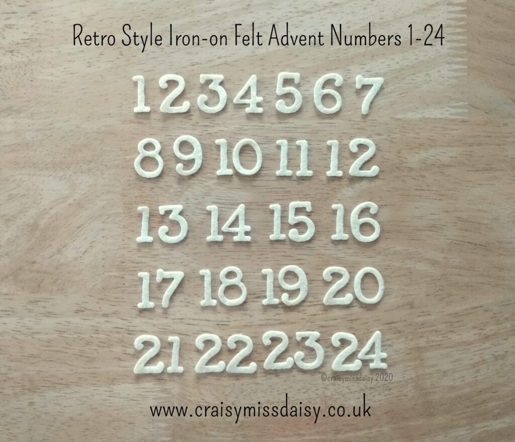 5 Uses for Felt Iron-On Advent Calendar Numbers craisymissdaisy retro style felt iron on advent numbers 1-24
