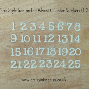 craisymissdaisy retro style iron on felt advent calendar numbers