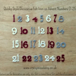 craisymissdaisy quirky style felt advent calendar numbers