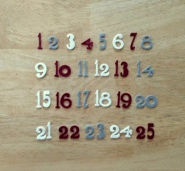 craisymissdaisy quirky felt iron-on advent numbers