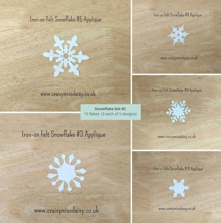 collage of craisymissdaisy snowflake set 1 mixed size snowflakes
