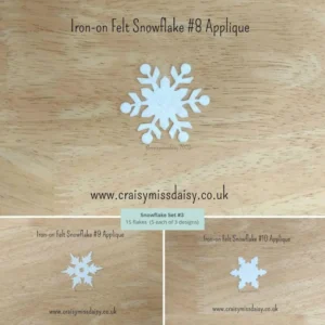 collage of craisymissdaisy set of 3 small snowflakes